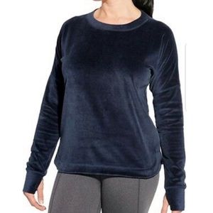 CALIA Velvet Crew Neck Sweatshirt